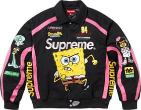 Supreme SpongeBob SquarePants Jeff Hamilton Racing Jacket Black