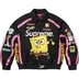 Supreme SpongeBob SquarePants Jeff Hamilton Racing Jacket - Black (front)