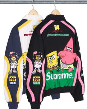 Supreme SpongeBob SquarePants Jeff Hamilton Racing Jacket Group Shots