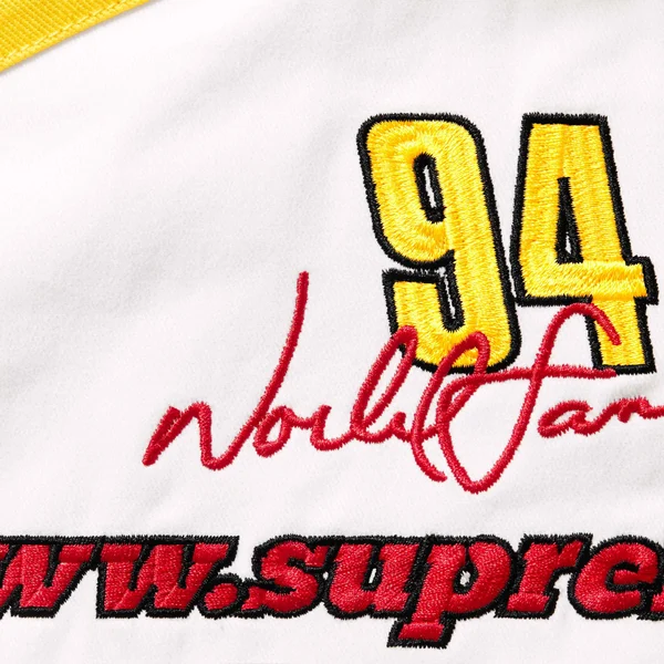 Supreme SpongeBob SquarePants Jeff Hamilton Racing Jacket - White (front)