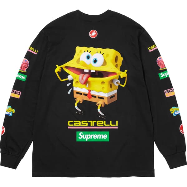 Supreme SpongeBob SquarePants Castelli Racing L/S Tee - Black (front)