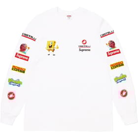 Supreme SpongeBob SquarePants Castelli Racing L/S Tee White