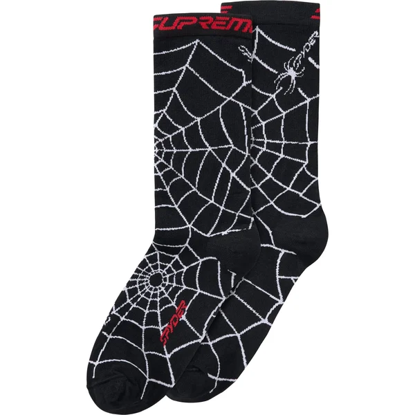 Supreme Spyder Crew Socks (1 Pack) - Black (front)