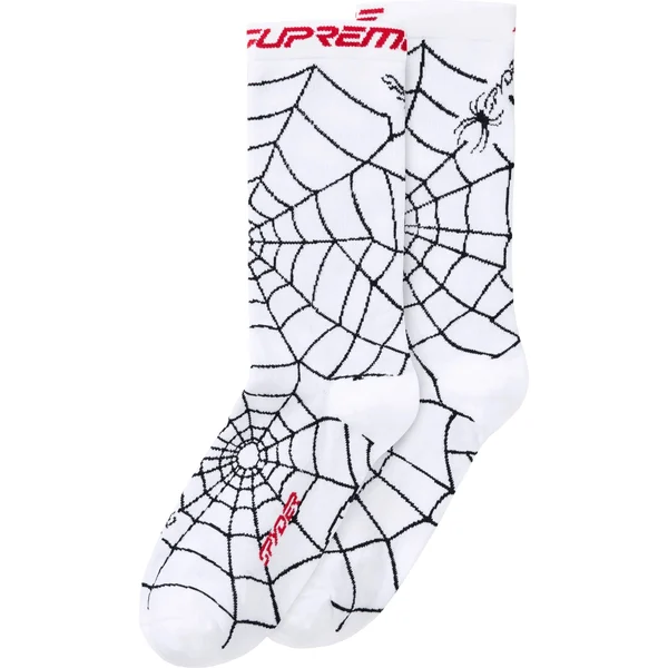 Supreme Spyder Crew Socks (1 Pack) - White (front)