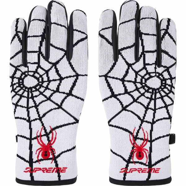 Supreme Spyder Gloves - White (front)
