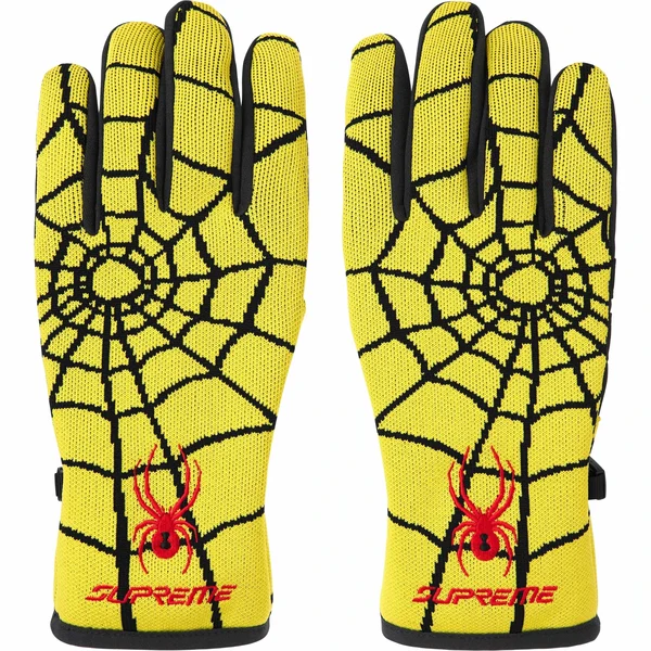 Supreme Spyder Gloves - Yellow (front)