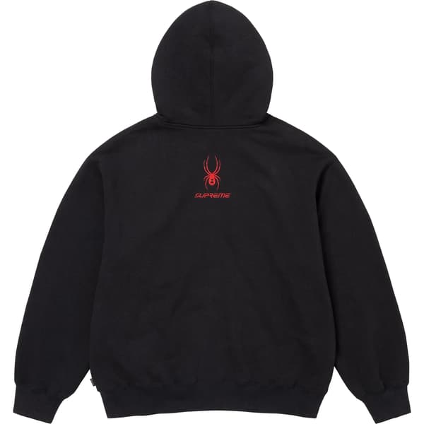 Supreme Spyder Zip Up Hooded Sweatshirt - Black (front)