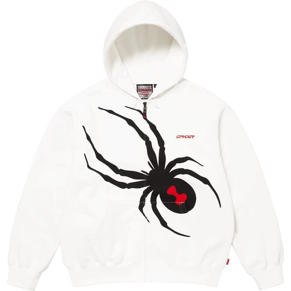 Supreme Spyder Zip Up Hooded Sweatshirt - White (front)