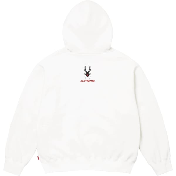 Supreme Spyder Zip Up Hooded Sweatshirt - White (front)