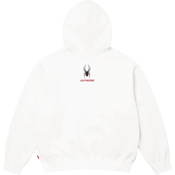 Supreme Spyder Zip Up Hooded Sweatshirt - White (front)