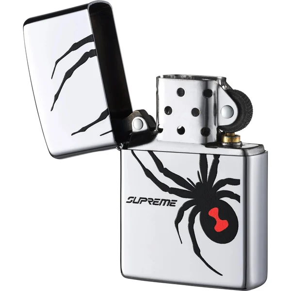 Supreme Spyder Zippo - Silver (front)