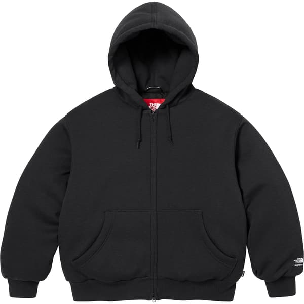 Supreme The North Face Down Zip Up Hooded Sweatshirt - Black (front)