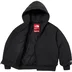 Supreme The North Face Down Zip Up Hooded Sweatshirt - Black (front)