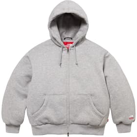 Supreme The North Face Down Zip Up Hooded Sweatshirt Heather Grey