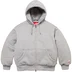 Supreme The North Face Down Zip Up Hooded Sweatshirt - Heather Grey (front)