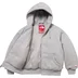 Supreme The North Face Down Zip Up Hooded Sweatshirt - Heather Grey (front)