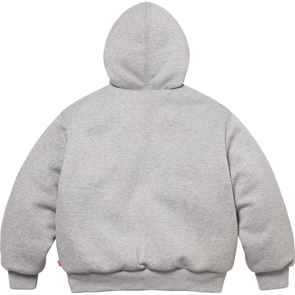 Supreme The North Face Down Zip Up Hooded Sweatshirt - Heather Grey (front)