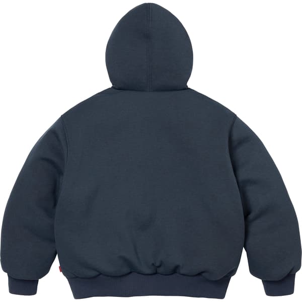 Supreme The North Face Down Zip Up Hooded Sweatshirt - Navy (front)