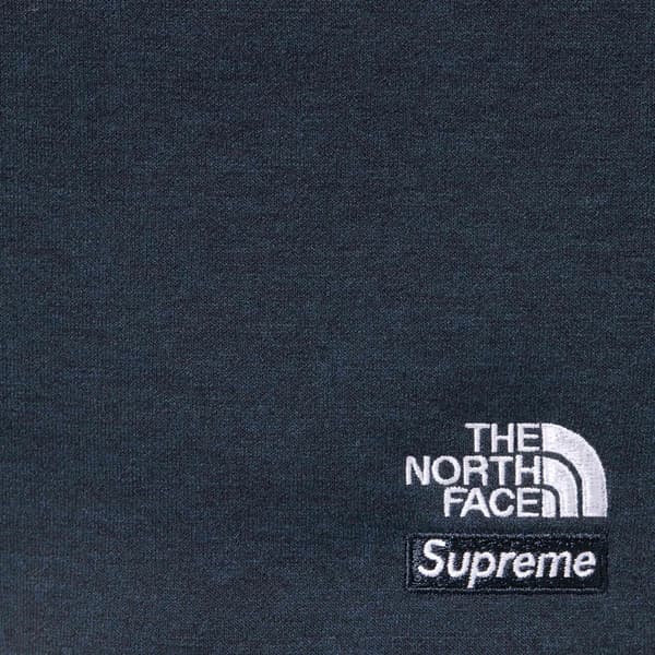 Supreme The North Face Down Zip Up Hooded Sweatshirt - Navy (front)