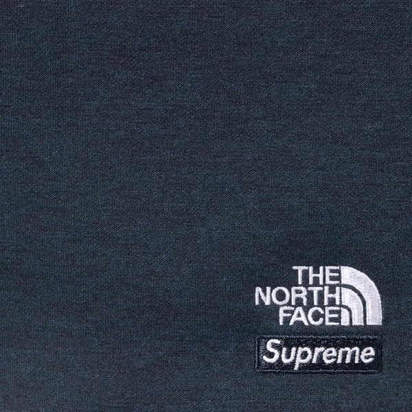 Supreme The North Face Down Zip Up Hooded Sweatshirt - Navy (front)