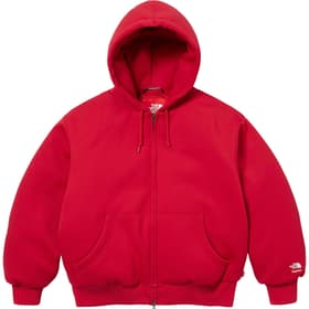 Supreme The North Face Down Zip Up Hooded Sweatshirt Red