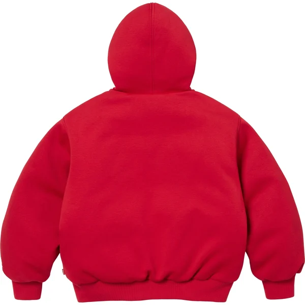 Supreme The North Face Down Zip Up Hooded Sweatshirt - Red (front)