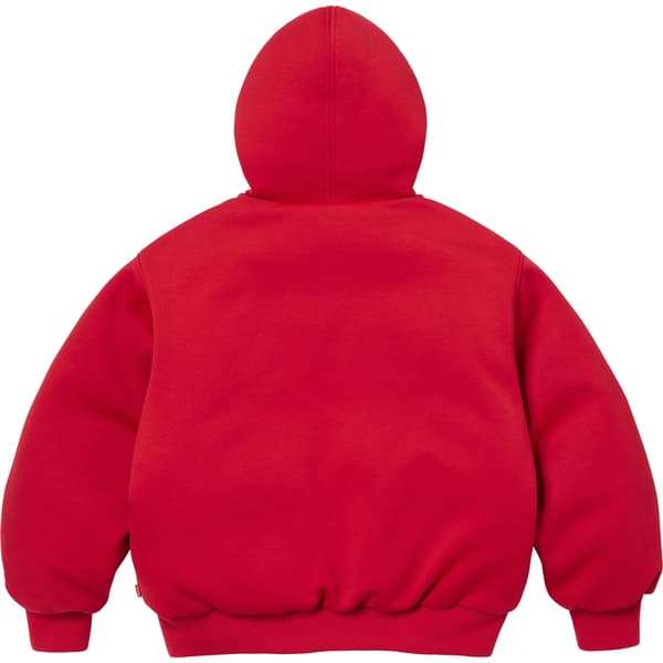 Supreme The North Face Down Zip Up Hooded Sweatshirt - Red (front)