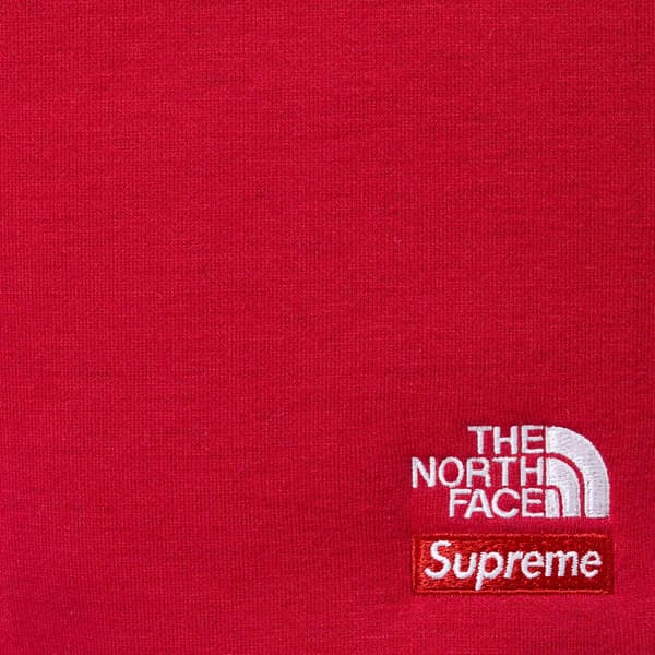 Supreme The North Face Down Zip Up Hooded Sweatshirt - Red (front)