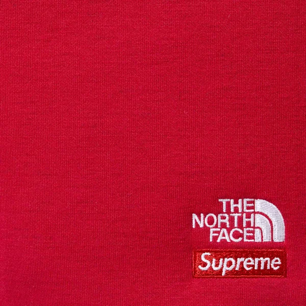 Supreme The North Face Down Zip Up Hooded Sweatshirt - Red (front)