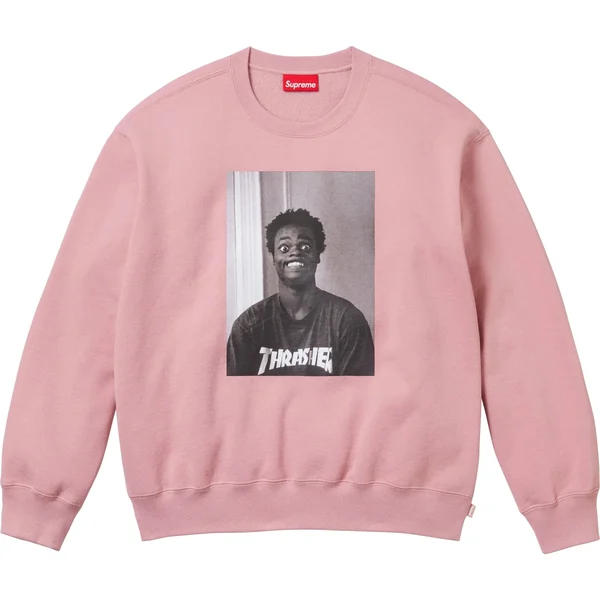 Supreme Thrasher Crewneck - Dusty Rose (front)
