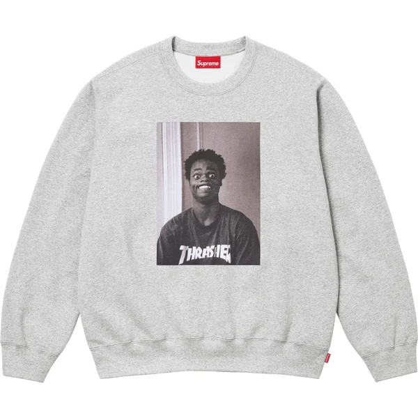 Supreme Thrasher Crewneck - Heather Grey (front)