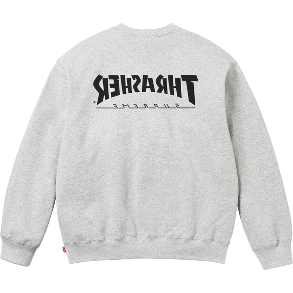 Supreme Thrasher Crewneck - Heather Grey (front)