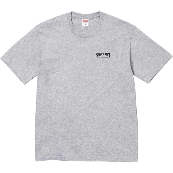Supreme Thrasher Cross Tee - Heather Grey (front)