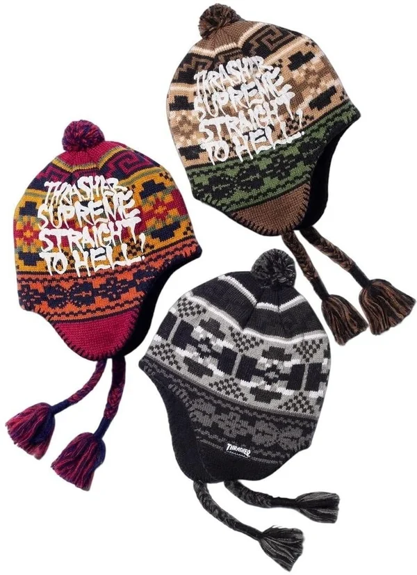 Supreme Thrasher Earflap Beanie - Product Image