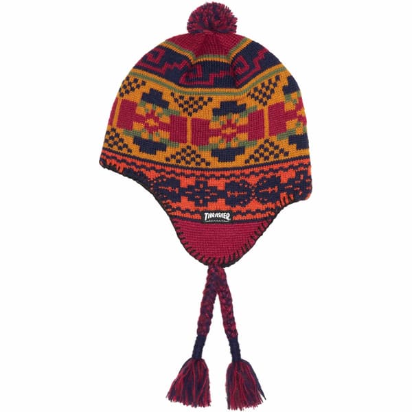 Supreme Thrasher Earflap Beanie - Red (front)