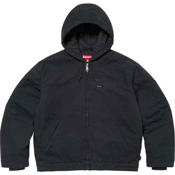 Supreme Thrasher Hooded Work Jacket - Black (front)