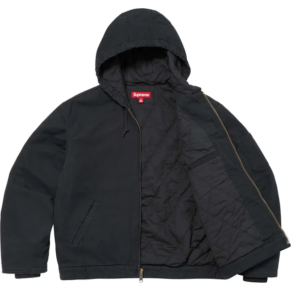 Supreme Thrasher Hooded Work Jacket - Black (front)