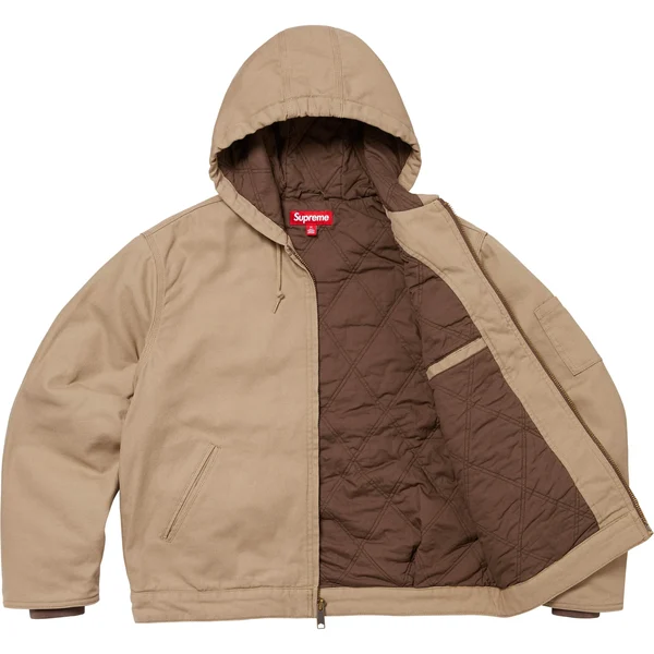 Supreme Thrasher Hooded Work Jacket - Tan (front)