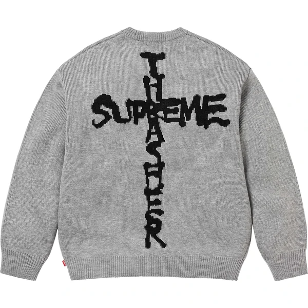 Supreme Thrasher Sweater - Heather Grey (front)