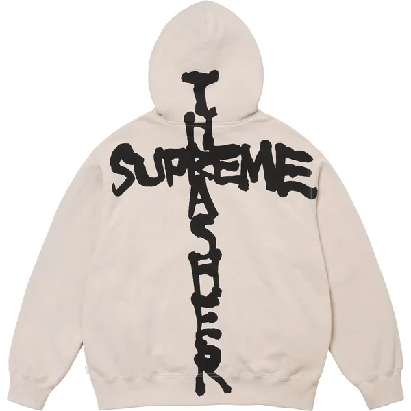 Supreme Thrasher Zip Up Hooded Sweatshirt - Stone (front)
