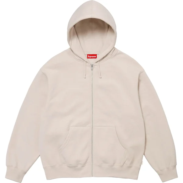 Supreme Thrasher Zip Up Hooded Sweatshirt - Stone (front)