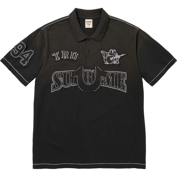 Supreme True Religion Appliqué Polo - Black (front)