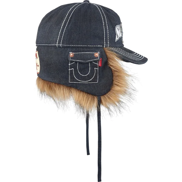 Supreme True Religion Earflap 5-Panel - Dirty Indigo (front)