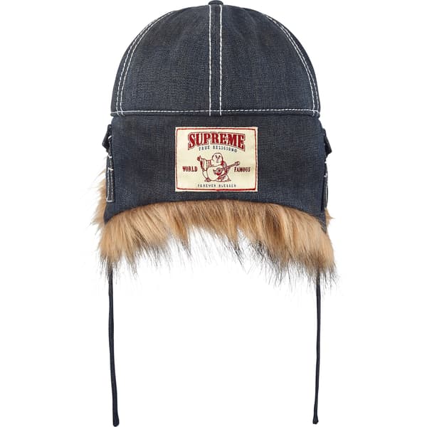 Supreme True Religion Earflap 5-Panel - Dirty Indigo (front)