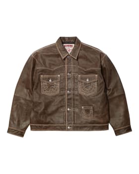 Supreme True Religion Leather Trucker Jacket