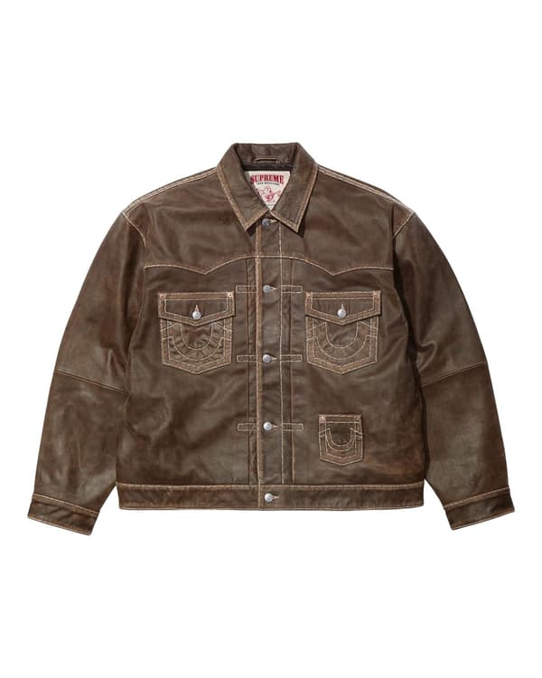 Supreme True Religion Leather Trucker Jacket - Product Image