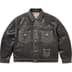 Supreme True Religion Leather Trucker Jacket - Black (front)