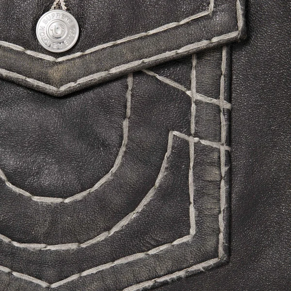 Supreme True Religion Leather Trucker Jacket - Black (front)