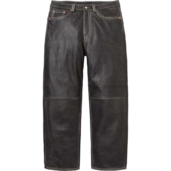 Supreme True Religion Loose Fit Leather Pant - Black (front)