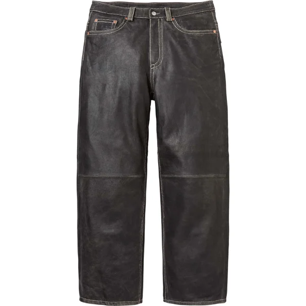 Supreme True Religion Loose Fit Leather Pant - Black (front)